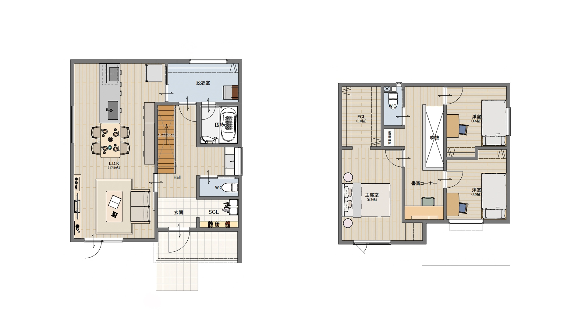 2階建てプラン02の間取り図